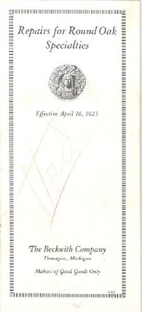 R.O. Specialties Prices, 1923