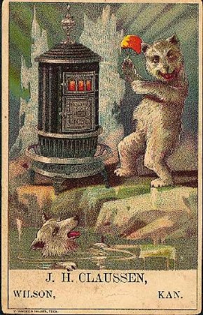 round oak trade card, 1886