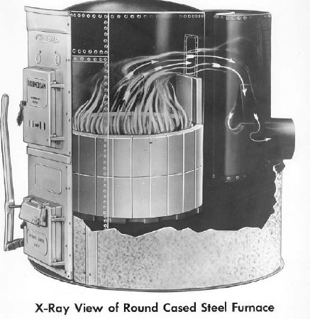 round oak steel furnace/cutawa