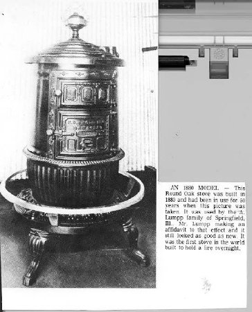 round oak stove 1880 model.