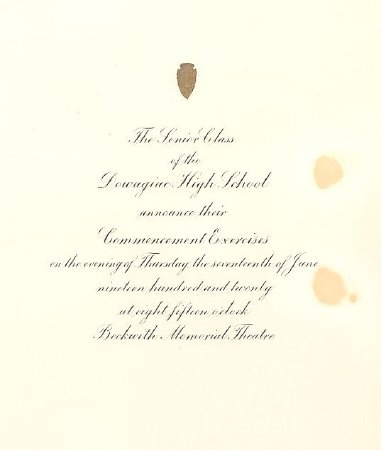 1920 DHS graduation invitation