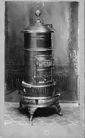 Round Oak stove, c. 1893