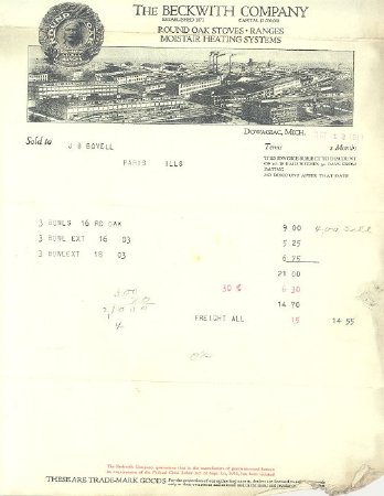 1917 Invoice