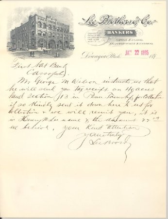 Letter Lee Brothers & Co 1885