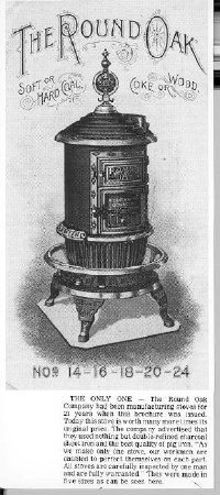 round oak stove ad.