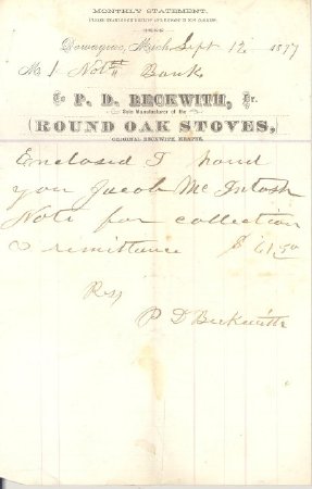 Statement P.D Beckwith 1877