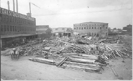 Demolition of old wooden Round