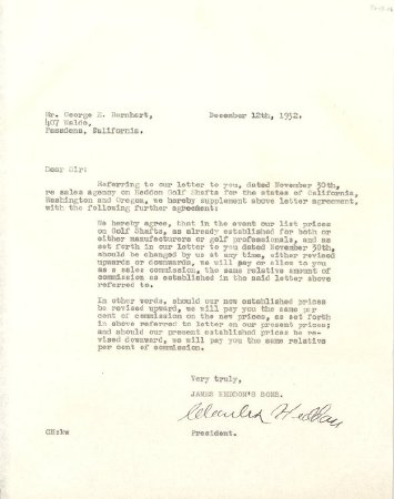 Heddon Letter 1932
