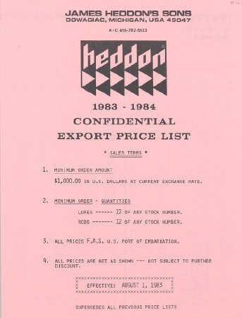 Heddon Price List