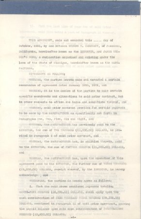Heddon/Barnhart Contract 1931