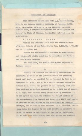 Heddon/Barnhart Contract 1931