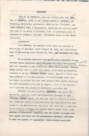 Heddon/Barnhart Contract 1933