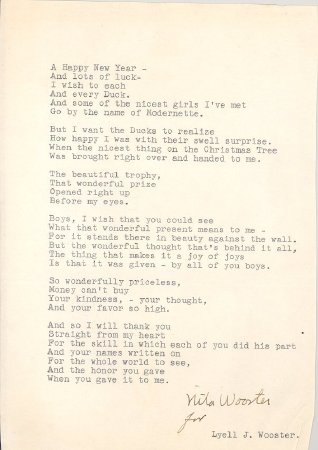 1943 Letter to Ducks